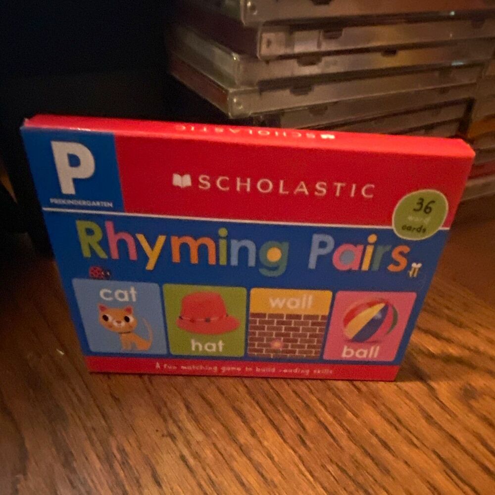 Flash Cards Scholastic Rhyming Pairs Educational Rhyming Game 36 Ages 4-7 (2008)